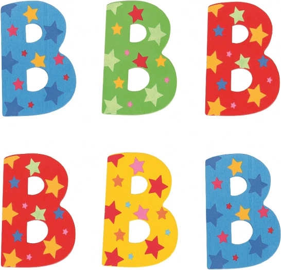 Bigjigs Toys drveno slovo B sa zvjezdicama
