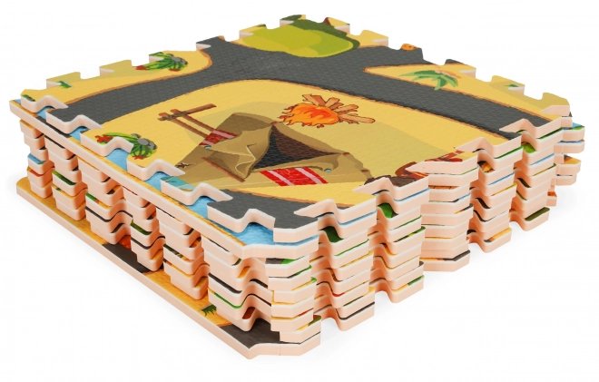 ECOTOYS Pjenaste puzzle Safari s rubovima
