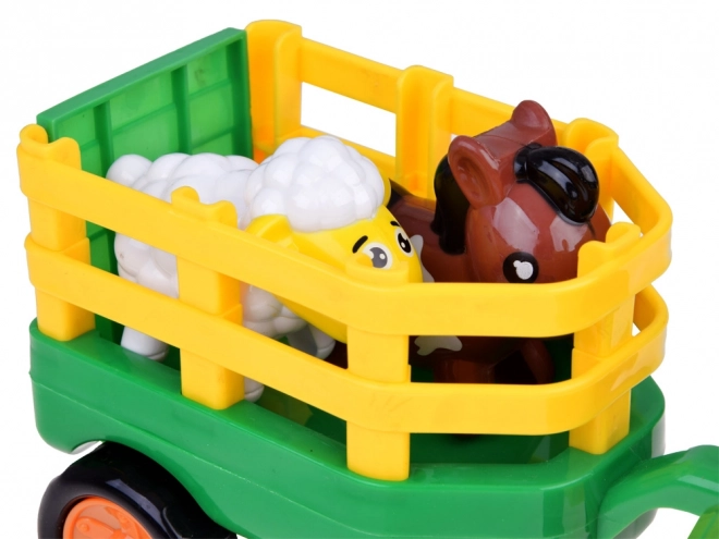 Farmerski traktor s prikolicom i životinjama zvuk + svjetlo ZA5390
