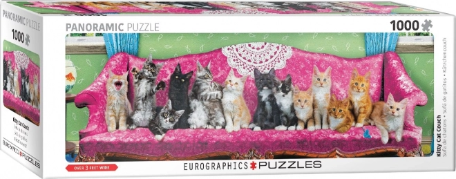 Panoramske puzzle Mačke na mačjem kauču - 1000 komada