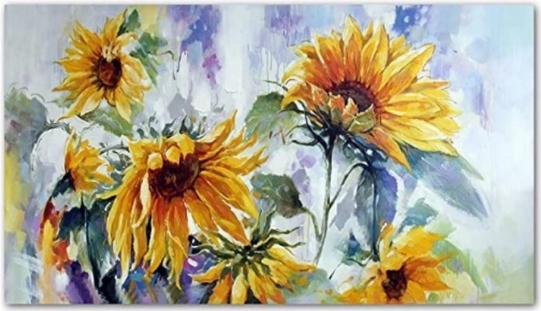 Dijamantno slikanje suncokreta 80 × 40 cm