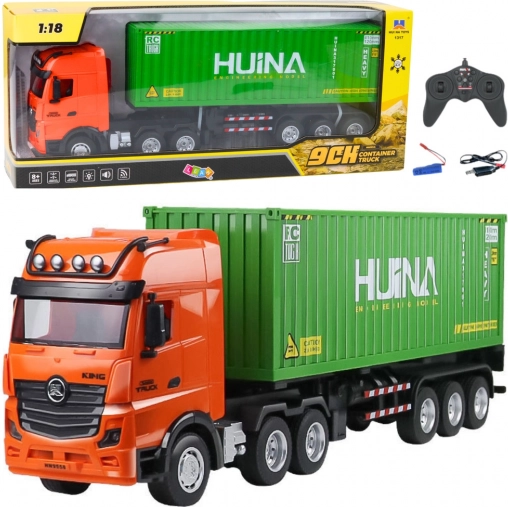 RC kamion s kontejnerom 1:18 zeleni HUINA