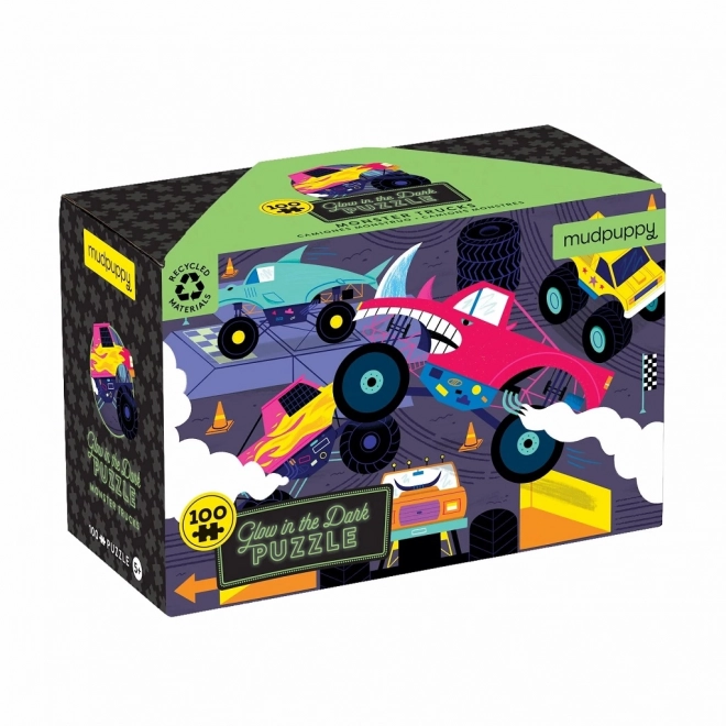 Svjetleći Puzzle Monster Trucks od Mudpuppy - 100 dijelova