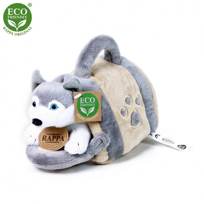 Rappa plišana pas Husky s prenosnikom 13 cm ekološki