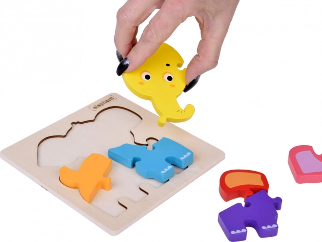 Drvene edukativne puzzle slon