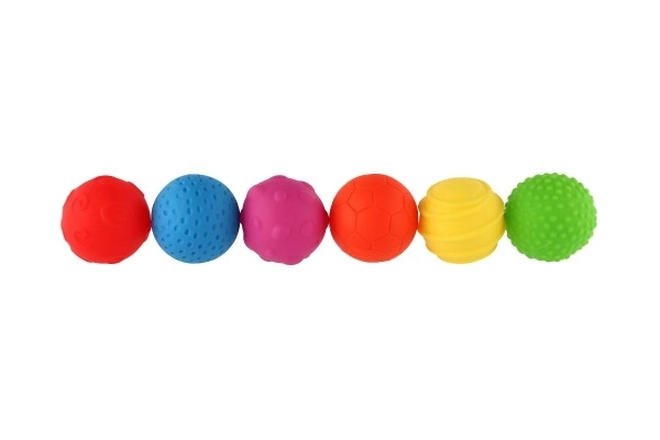 Set loptica 6 kom s teksturom gumene 6cm u kutiji 6m+