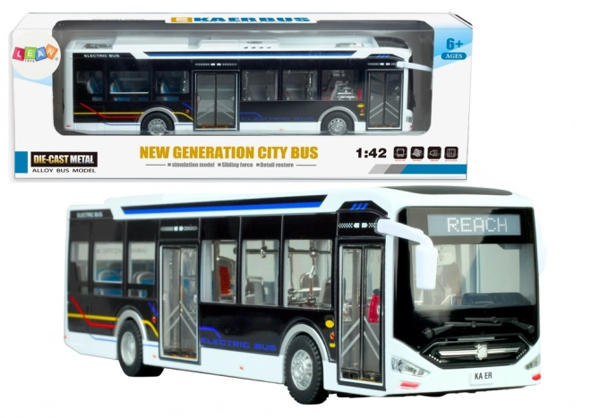 Električni gradski autobus 1:42 Metal svjetla bijela