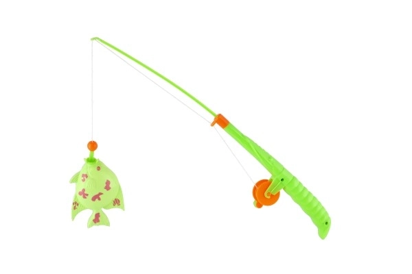 Igra riba/ribar s magnetom 3 kom+štap plastika 34 cm, miješane boje na kartonu