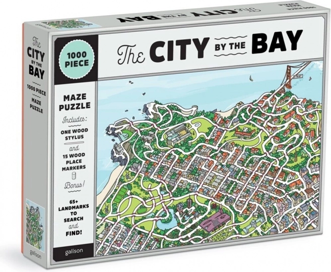 galison puzzle grad u zaljevu san francisco 2u1, 1000 dijelova