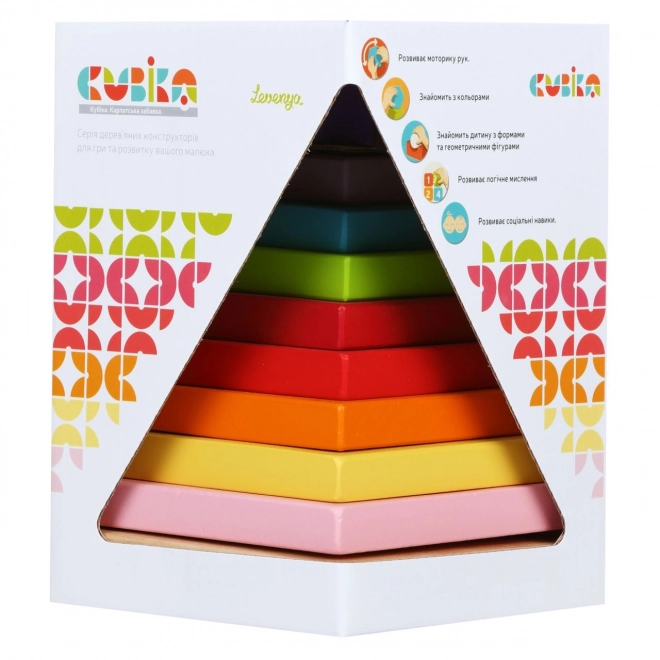 CUBIKA 13357 Šarena piramida - drvena slagalica 9 dijelova