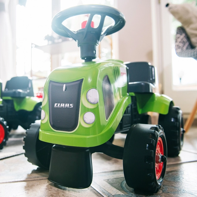 Guralica traktor Claas zelene boje s volanom i prikolicom