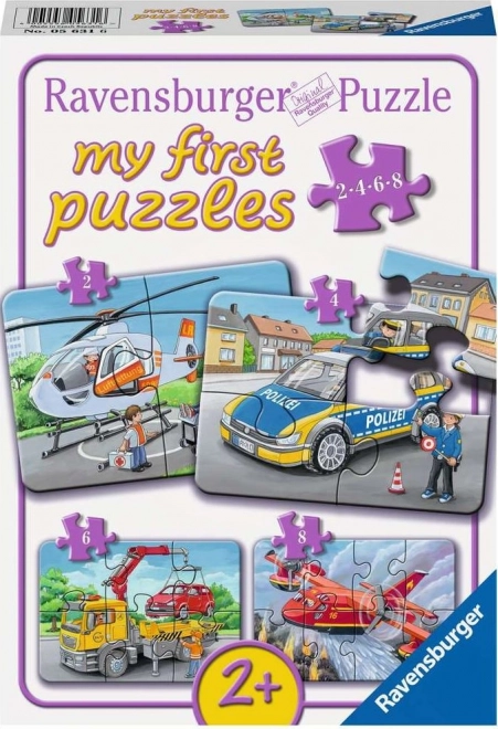 Ravensburger moje prve puzzle – interventna vozila 4u1 (2–8 dijelova)
