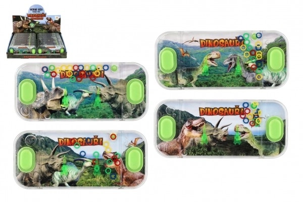 Vodena igra zagonetka 15,5x7cm plastika dinosaur 4 vrste 24 komada u kutiji
