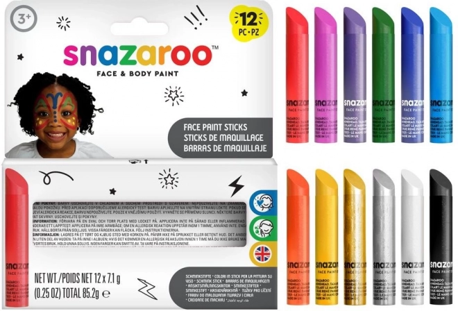 SNAZAROO Set boja za lice, 12 olovki
