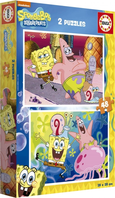 EDUCA Puzzle Spužva Bob 2x48 dijelova