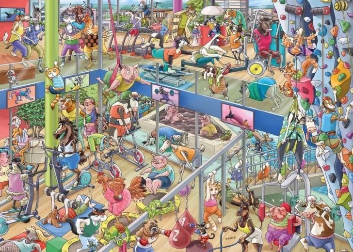 Puzzle HEYE životinjska teretana – 1000 dijelova