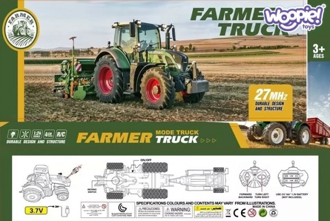 Traktor s prikolicom na daljinsko upravljanje 1:24