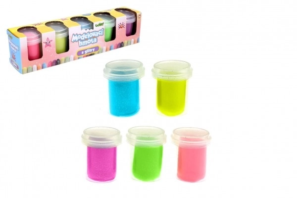 Modelirajuća masa s glitterom, 5 x 56g - češka ambalaža