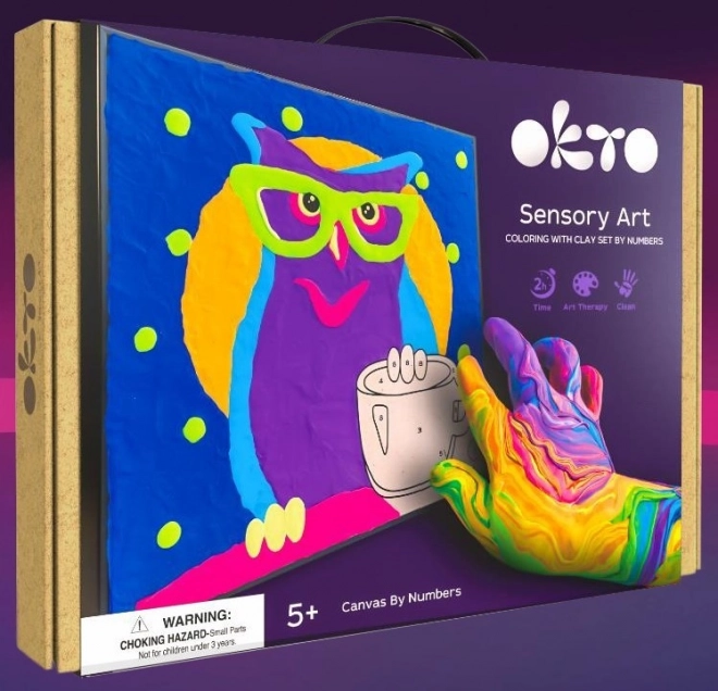 OKTO Sova umjetnička set slikanje na platnu 29x29 cm