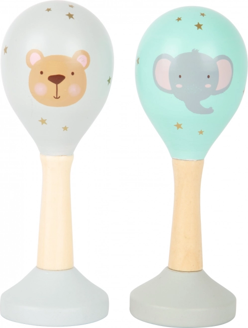 small foot Drvene rumba loptice set Pastel, 2 kom