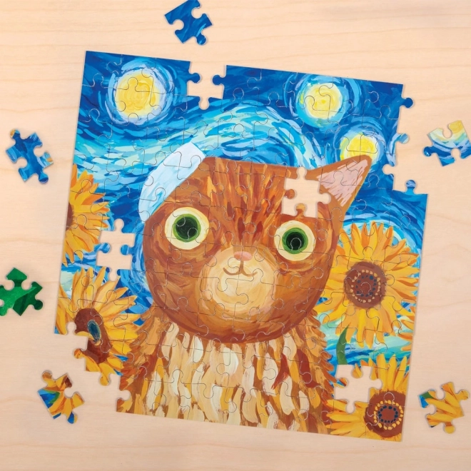 Puzzle Vincent van Gogh umjetničke mačke 100 komada u limenci