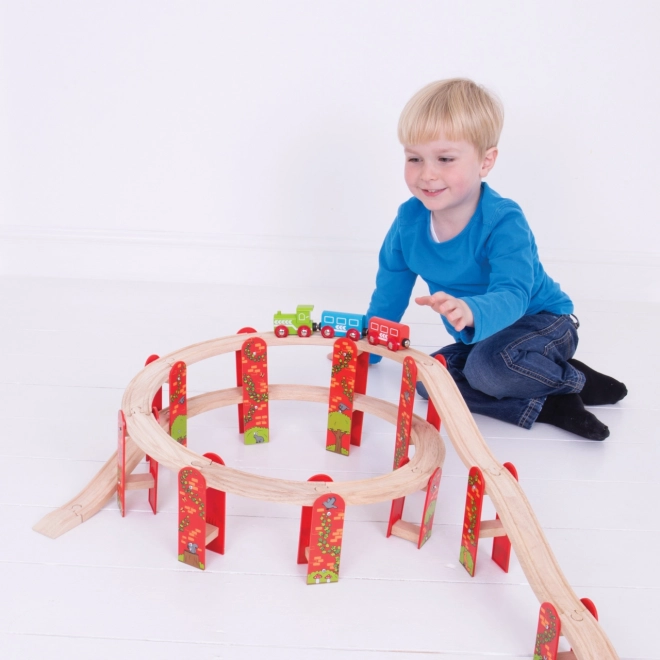 Bigjigs Rail višerazinska drvena željeznička konstrukcija