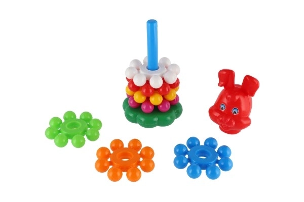 Složena piramida s prstenovima plastika 26cm u mrežici 12m+