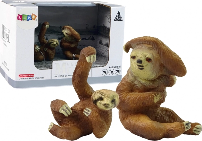 Set od 2 figurica ljenjivaca – odrasli i mladunče, serija Životinje svijeta
