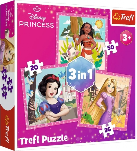 Puzzle 3u1 – prekrasno cvijeće – DISNEY PRINCESS Trefl