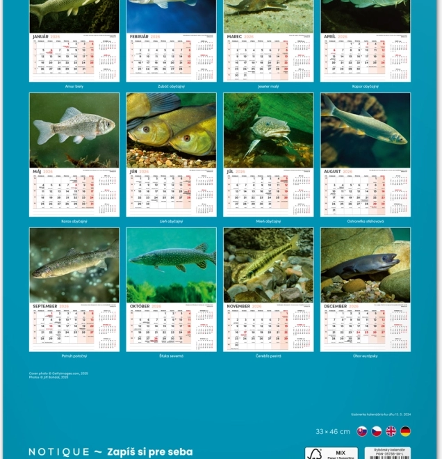 Zidni kalendar Ribolovački 2026