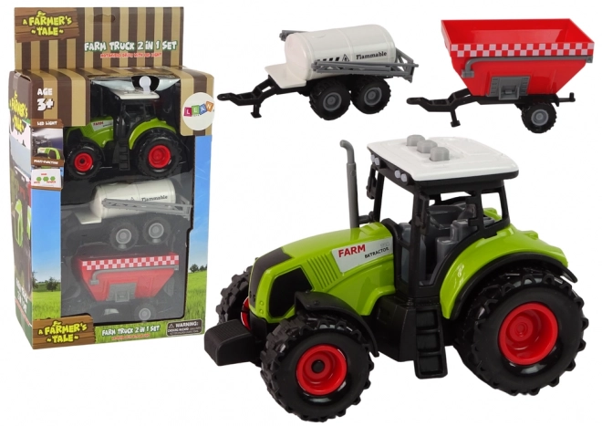 Veliki traktor s LED svjetlima i zvukovima - set od 2 poljoprivredne mašine