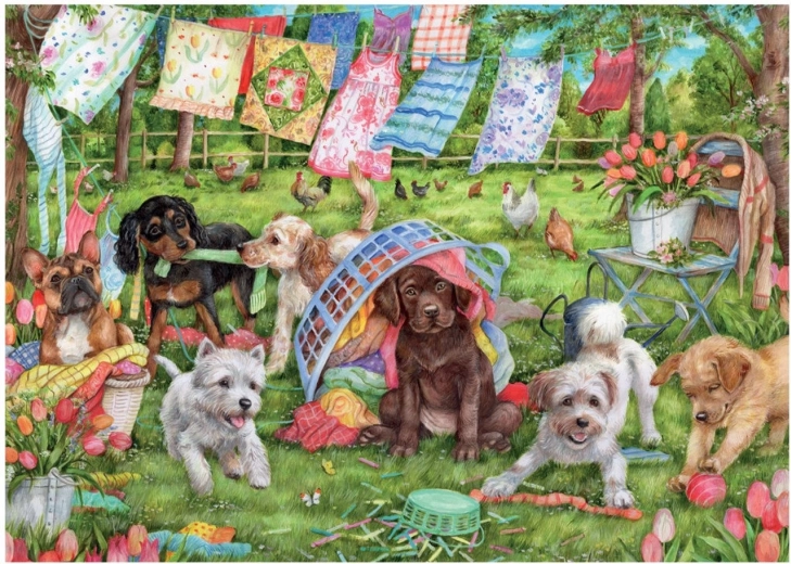 Puzzle Štenci u vrtu 1000 dijelova