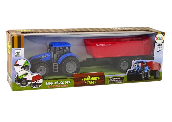 Interaktivni traktor s prikolicom - plavi