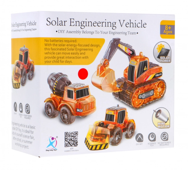 Obrazovna set solarnih građevinskih vozila 3 u 1 za djecu Bager Miješalica za beton Buldožer