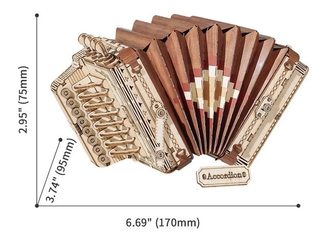 Harmonika - 3D drvena maketa