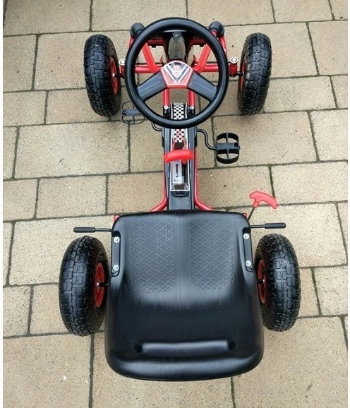 Karting na pedale s pneumatskim gumama + Podesivo sjedalo – Crvena