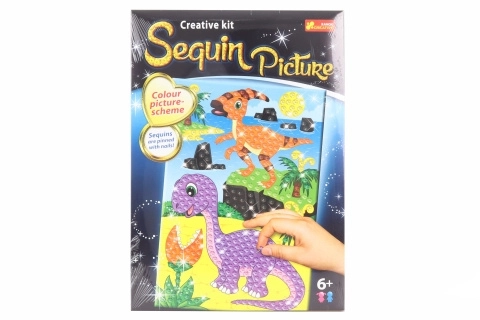 Slika sa sjajnim šljokicama Dinosaurus