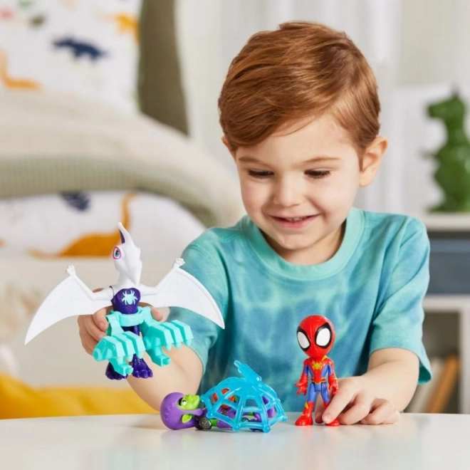 Spider-man kvaki i njegovi nevjerojatni prijatelji figurica s dinosaurom i dodatnom opremom