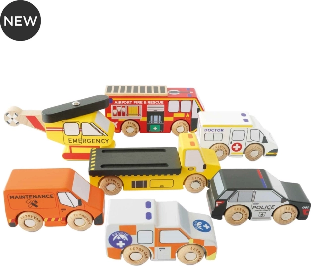 Le Toy Van set spasilačkih vozila s helikopterom
