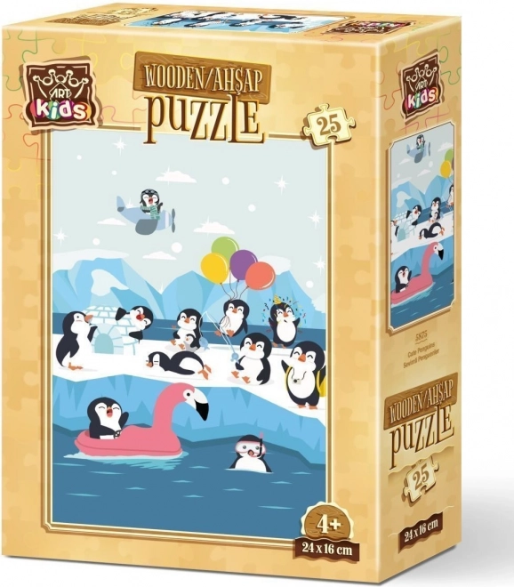 Drvene puzzle simpatični pingvini 25 komada
