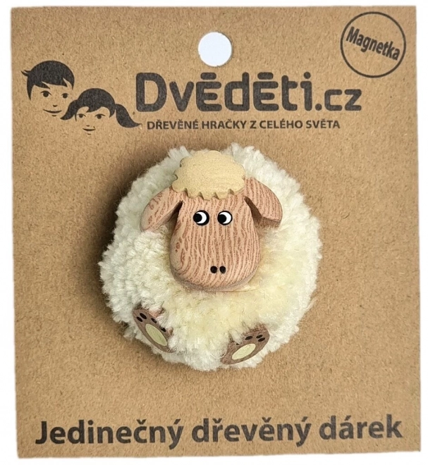Dvideveti Drvena magnetka velika pompom Ovca