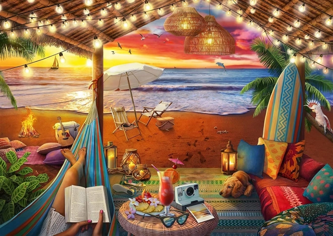 Ravensburger puzzle Udobna mjesta: plažna cabana XXL 500 dijelova