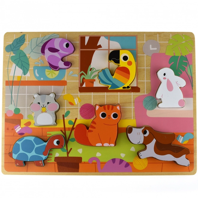 Tooky Toy drvene Montessori slagalice životinje za kuću