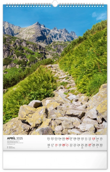 NOTIQUE Zidni kalendar Tatry 2025, 33 x 46 cm