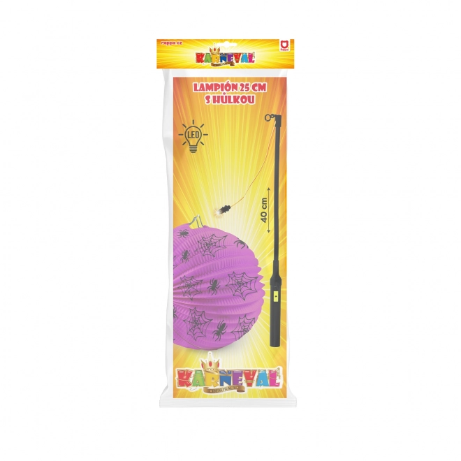 Lampion Halloween pauci 25 cm sa svjetlećim štapićem 40 cm