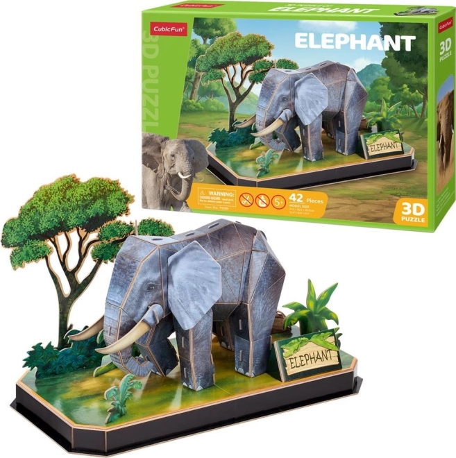 3D puzzle životinjski prijatelji – slon, 42 dijelova