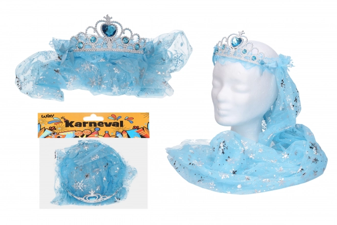 Set karneval - traka za kosu s velom plava