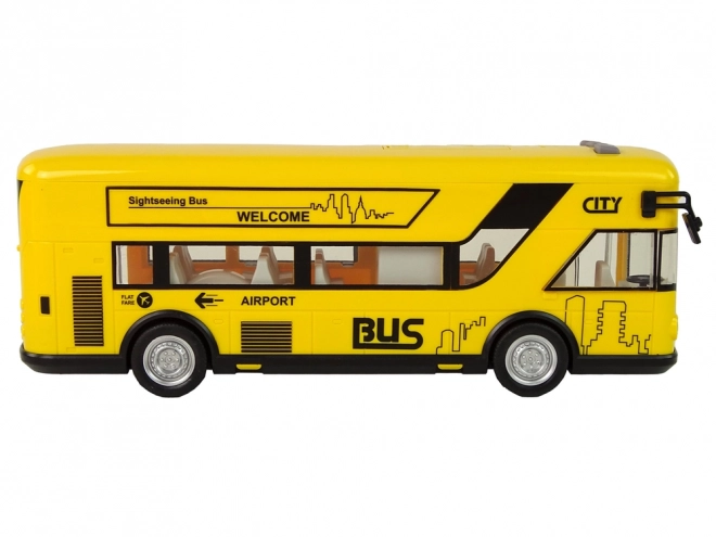 Žuti gradski autobus s trakcijskim pogonom 1:18