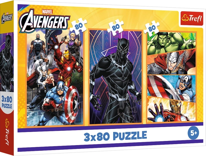 Puzzle 3x80 Akcijski Dani - Disney Marvel Avengers