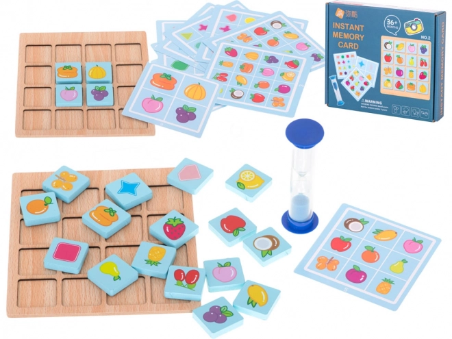 Drvena puzzle memorijska igra voće i oblici